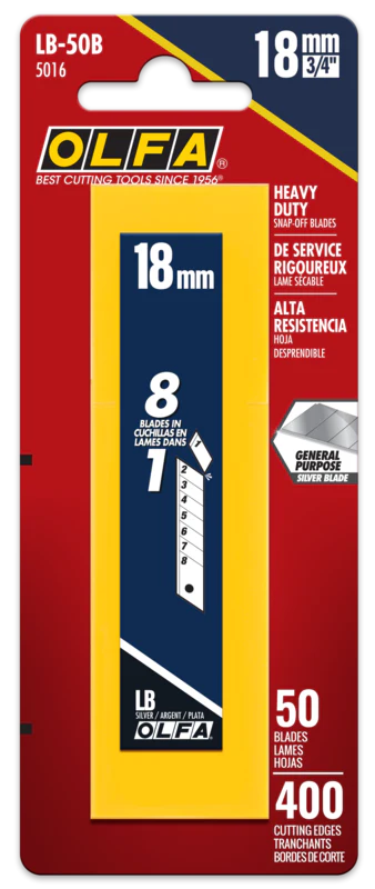 18mm LB Silver Snap Blade - 5, 10, 30, 50 or 100 Packs - Image 4