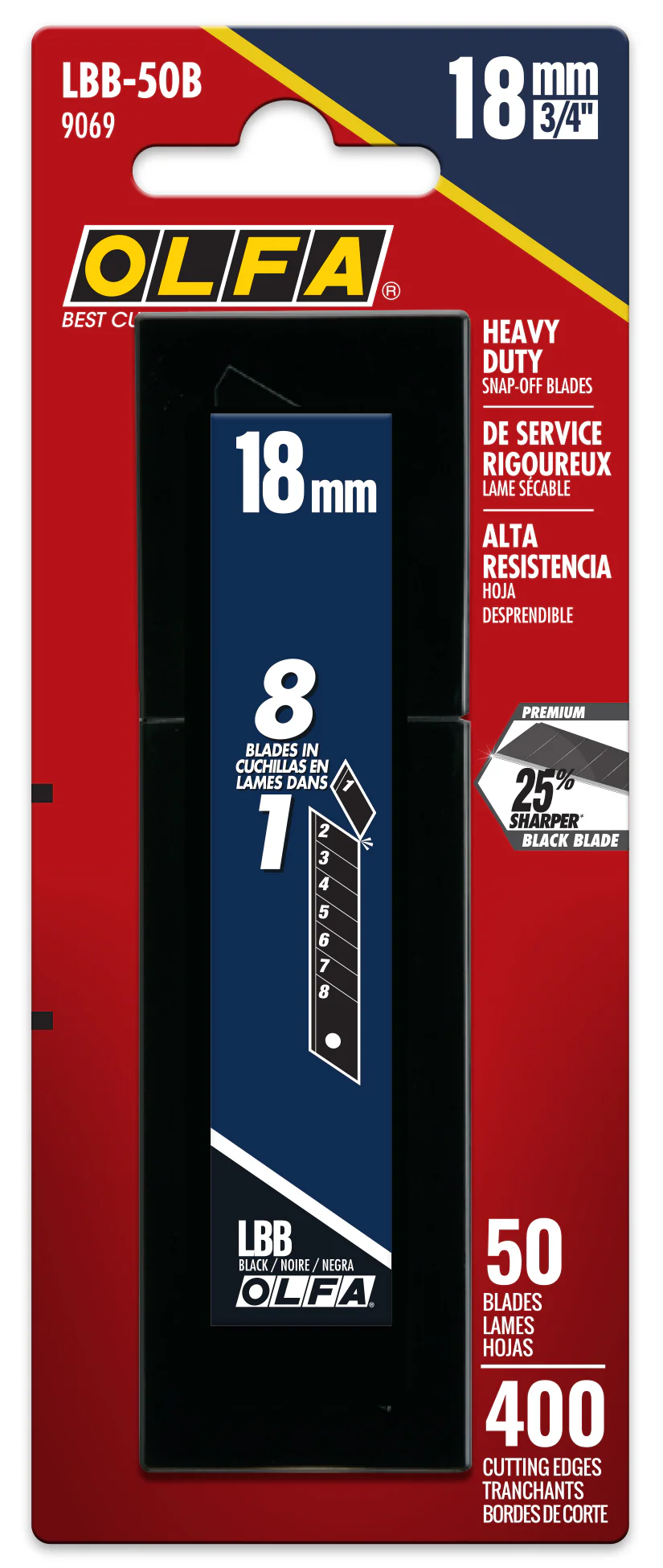 18mm LBB Ultra-Sharp Black Snap Blade - 10, 50, or 100 Packs - Image 3