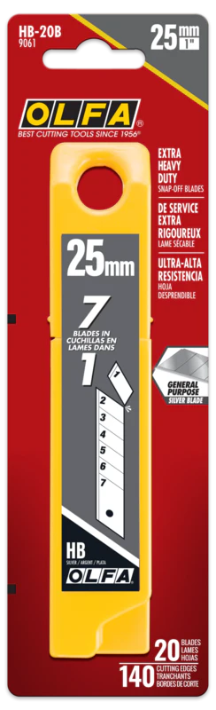 25mm HB Silver Snap Blade - 5, 10, 20 or 40 Pack - Image 4