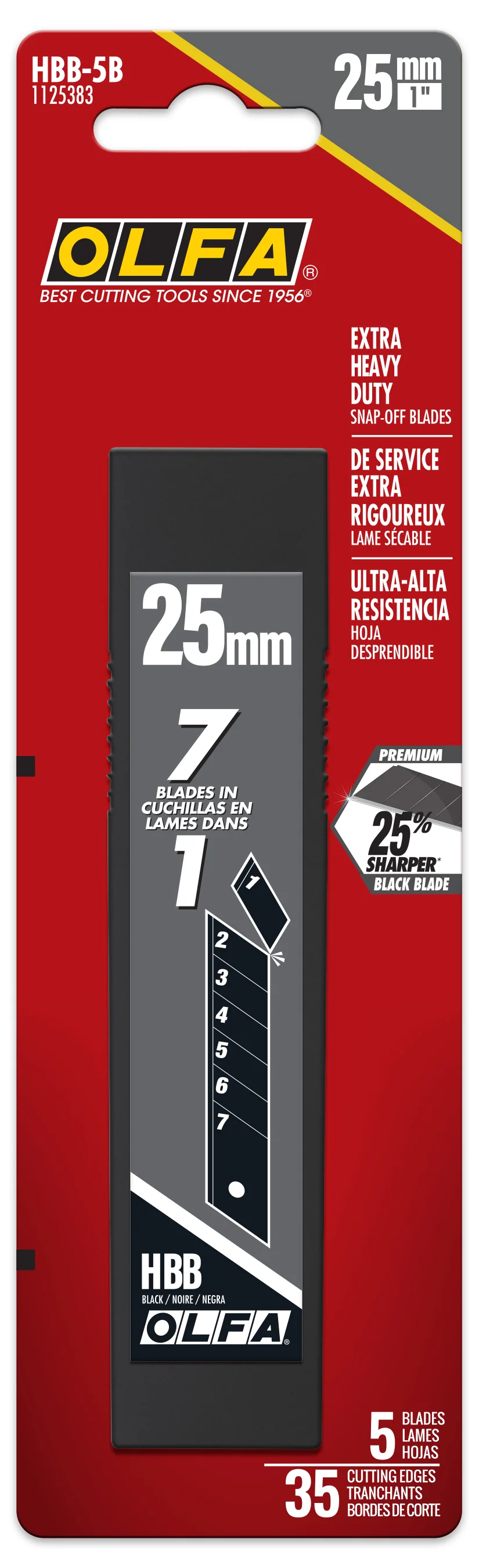 25mm HBB Ultra-Sharp Black Snap Blade - 5, 10, 20, or 40 Packs - Image 2