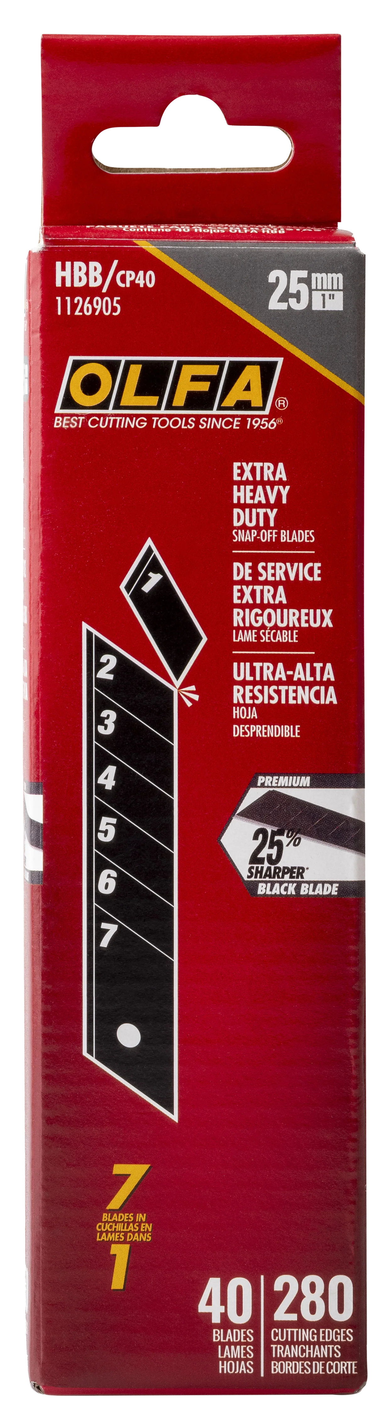 25mm HBB Ultra-Sharp Black Snap Blade - 5, 10, 20, or 40 Packs - Image 5