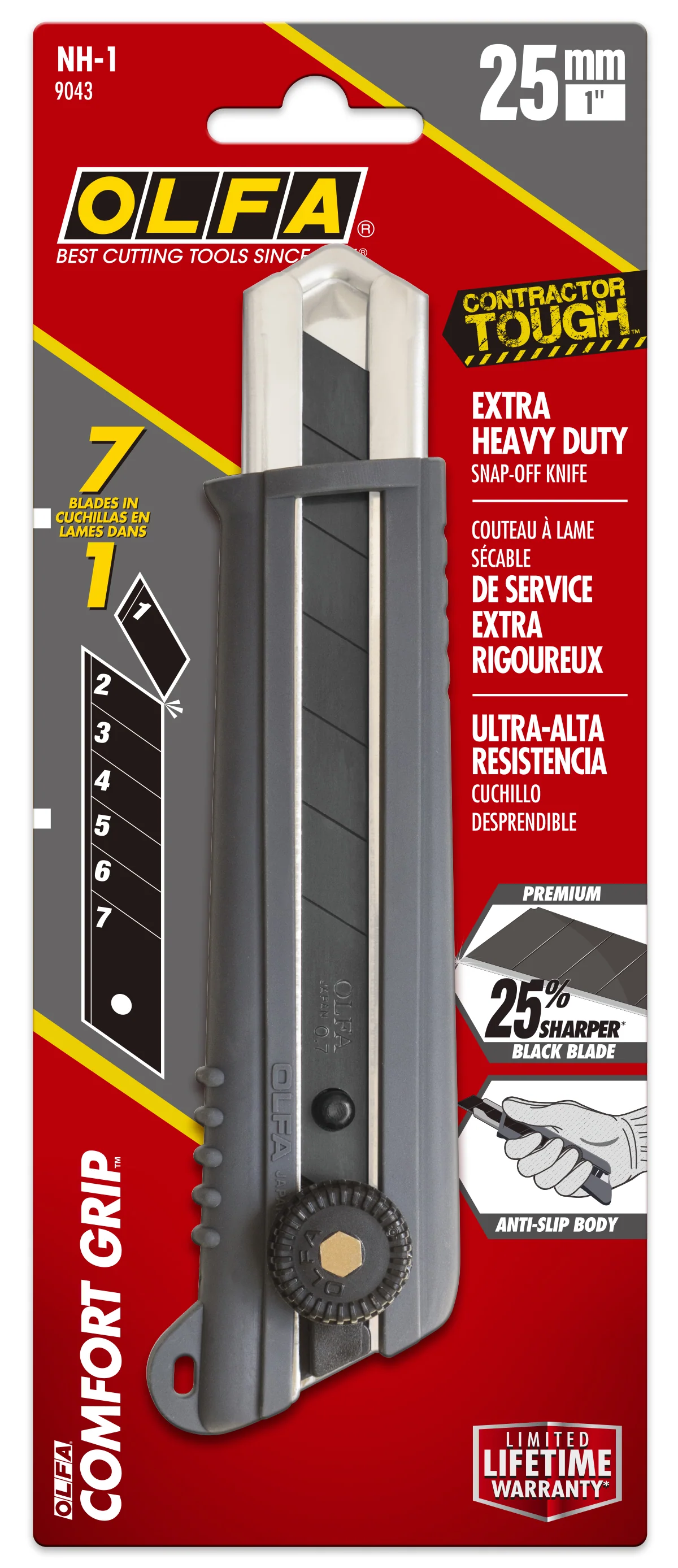 25mm NH-1 Rubber Grip Ratchet-Lock Utility Knife - Image 3