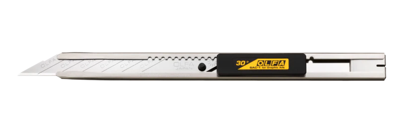 9mm SAC-1 Stainless-Steel Graphics Knife with 30-Degree Precision Blade
