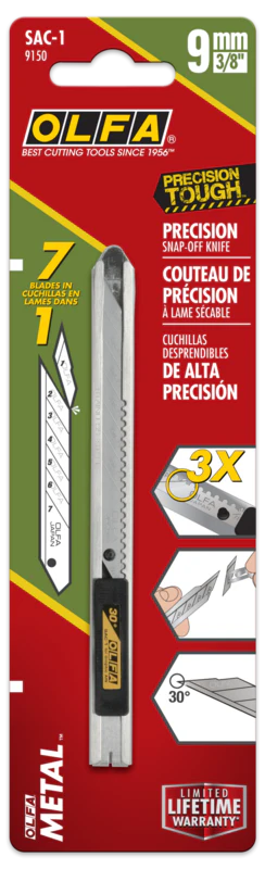 9mm SAC-1 Stainless-Steel Graphics Knife with 30-Degree Precision Blade - Image 5