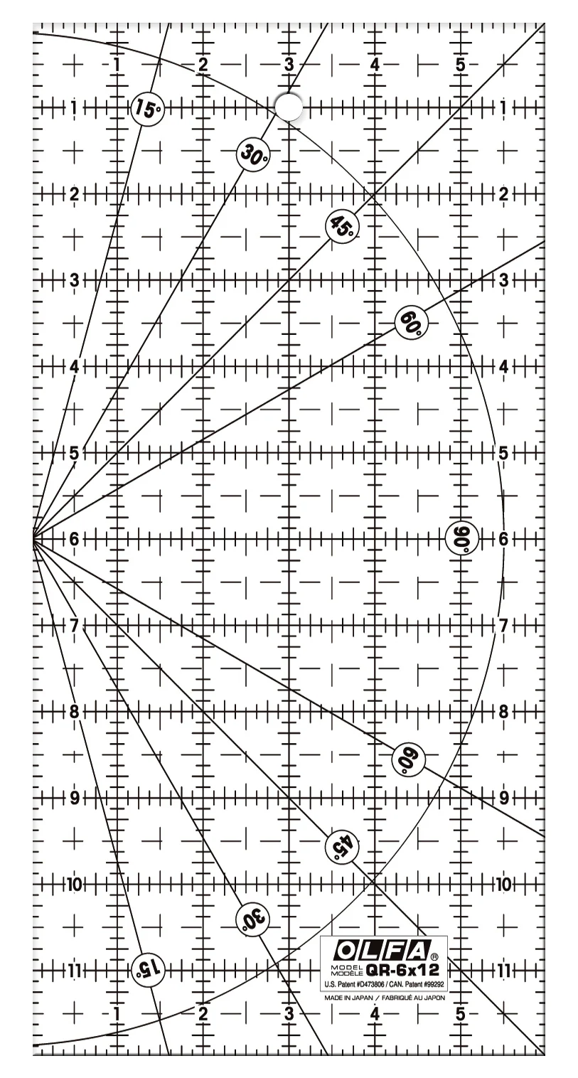 QR-6x12 6" x 12" Frosted Acrylic Ruler