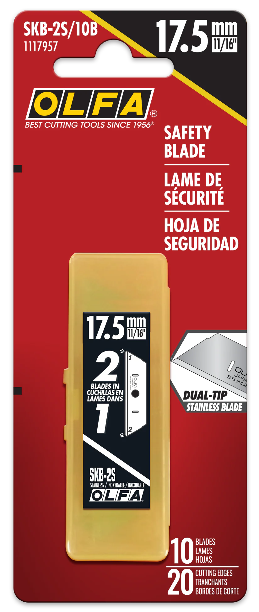SKB-2S Dual-Edge Stainless Steel Safety Blade - 10 Pack - Image 3