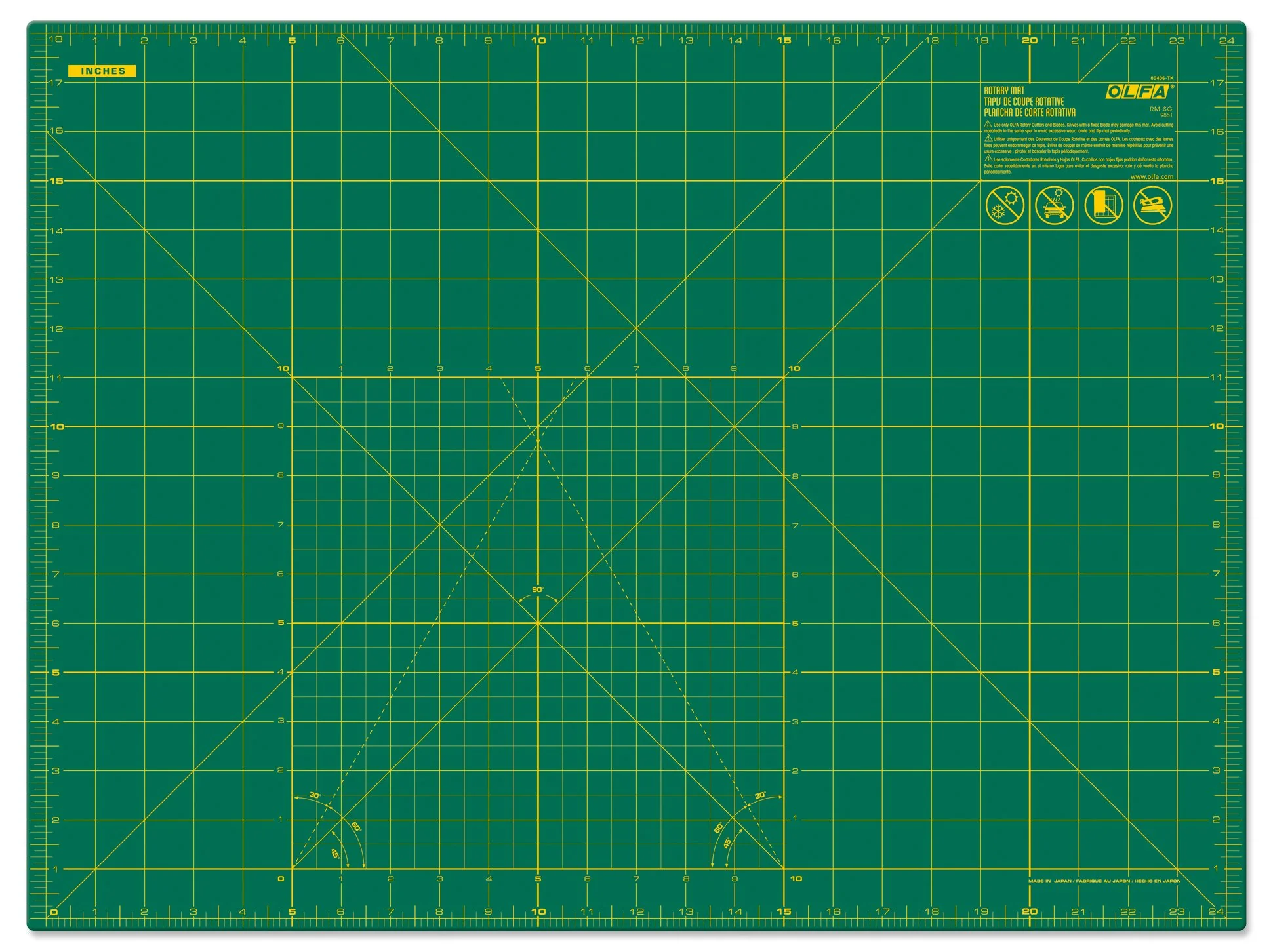 RM-SG-01 18" x 24" Green Double-Sided, Self-Healing Rotary Mat