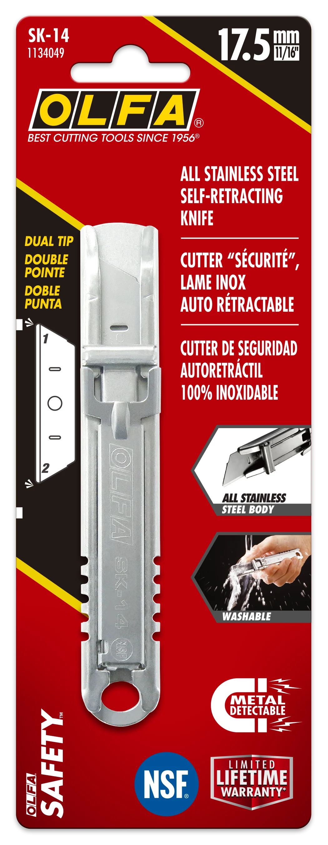 SK-14 Semi-Automatic Stainless Steel Self-Retracting Safety Knife - Image 5